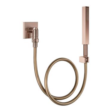 Imagem de Ducha Manual Com Joelho 90° Docol Square 1834769 Cobre Escovado