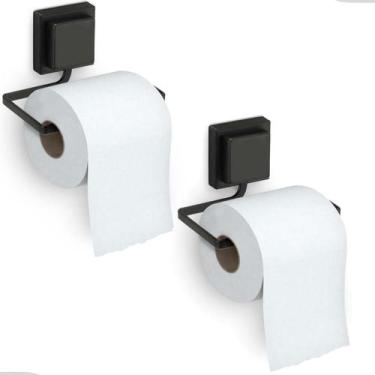 Imagem de Kit 2 Suporte Banheiro Lavabo Porta Papel Higiênico de Parede Fixação 