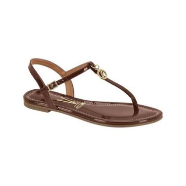Imagem de Sandália Rasteira Vizzano Confortável Com Pingente, 36, Marrom