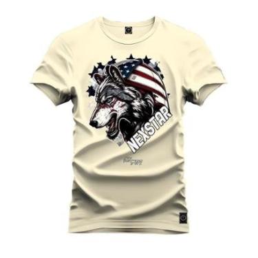 Imagem de Camiseta Plus Size Unissex Algodão Confortável Lobo Americano Nexstar-Unissex