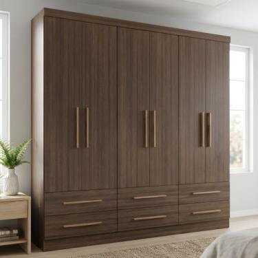 Imagem de Guarda-roupa Casal 6 Portas 6 Gavetas Majestic - Batrol Móveis