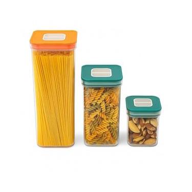 Imagem de Jogo 3 Potes Herméticos Porta Mantimentos Cozinha Empilhável