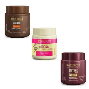 Imagem de Kit cronograma capilar Reconstrução Queravit + Pós Coloração + Shitake