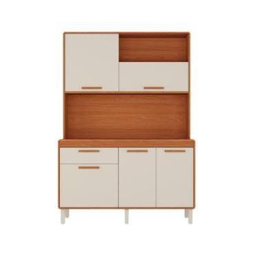 Imagem de Armário de Cozinha Itatiaia Dunas 140cm 5 Portas e 1 Gaveta Cinamomo/O