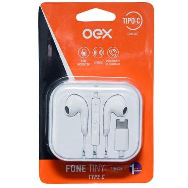 Imagem de Fone com Microfone INTRA Auricular TINY USB-C OEX FN209 Branco