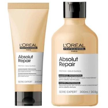 Imagem de L'oréal Professionnel Absolut Repair Gold Quinoa + Protein Kit – Shampoo + Condicionado...