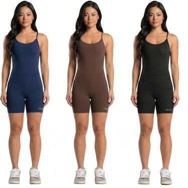 Imagem de KIT 3 Macaquinho Zero Transparencia Costa Cruzada Vekyo Academia Treino Moda Fitness Mu...