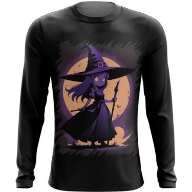 Imagem de Camiseta Manga Longa Bruxa Halloween Púrpura Festa 9 - Kasubeck Store®