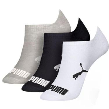 Imagem de Meia Puma Sapatilha Esportiva Kit Com 3 Pares 4515 4755 Unisex, Cinza,