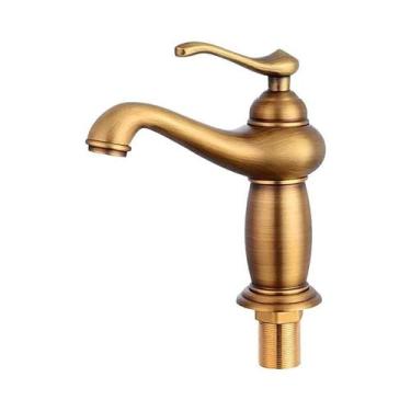 Imagem de Torneira De Banheiro Monocomando Em Latão Sólido Com Acabamento Bronze