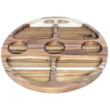 Imagem de Petisqueira Madeira Teca 7 divisões - Antilope Decor Porcelanas