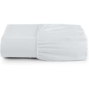 Imagem de Lençol Viúva 188x108x26 Micro Percal 400 Fios Branco - MRR CONFECÇÕES 