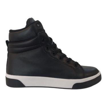 Imagem de Tênis Botinha Feminino Couro Marina Mello Fitness Musculação, Preto, 3