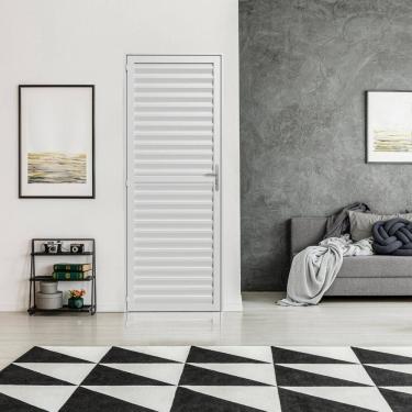Imagem de Porta Giro Laminada 85 Cm X 210 Cm Esquerda em Alumínio Vitrolar Branco