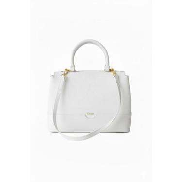 Imagem de Bolsa branca, de couro, grande - Classe Couro