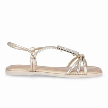 Imagem de Sandália Feminina Piccadilly Rasteira Calce Fácil 508065, 36, Ouro