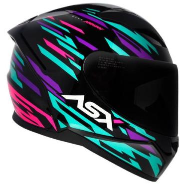 Imagem de Capacete Asx City Arrow Preto Roxo Brilhante Thiffany -, 56/S (55-56)