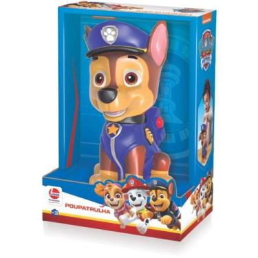 Imagem de Cofrinho Chase Patrulha Canina Boneco Vinil Líder Brinquedos - LIDER