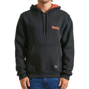 Imagem de Moletom Hurley Canguru Puff WT24 Masculino Preto, Preto, M