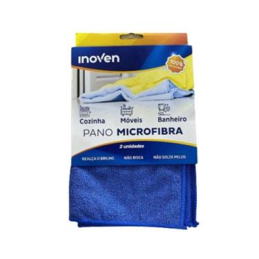Imagem de Pano de Microfibra Inoven 40x60cm Kit 2 Unidades Azul Limpeza Geral Vi