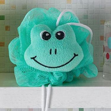 Imagem de Esponja de Banho Bouton C/Carinhas Sapinho C/ Corda Nylon Verde