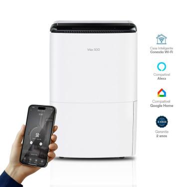 Imagem de Desumidificador Desidrat Max 500 Wi-fi com Filtro Lavável e Mangueira Branco 220V
