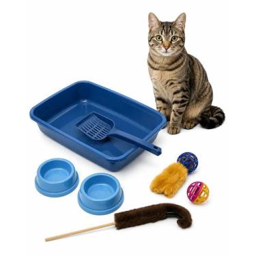 Imagem de Kit Completo Gato Caixa Areia Comedouro Bebedouro Brinquedo - Murano