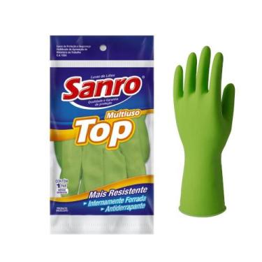 Imagem de Luva de Látex Emborrachada M Verde Top - Sanro