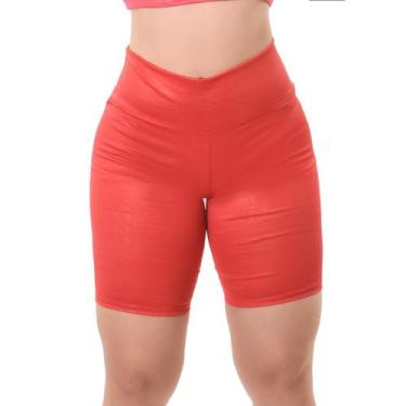 Imagem de Short Bermuda Fitness Feminio E M Modas, G, Vermelho
