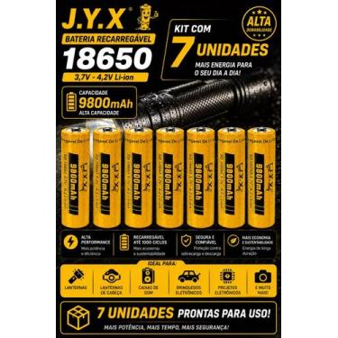 Imagem de 7 Bateria Recarregável JYX 18650 3,7v- 4,2v 9800 mAh