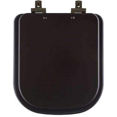 Imagem de Assento Sanitário MDF Soft Close Quadra Marrom Fosco para Vaso Deca co