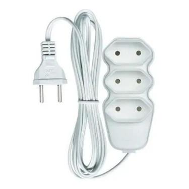 Imagem de Extensão Elétrica 10 Metros 2 Pinos 10a Branco Megatron 110V/220V