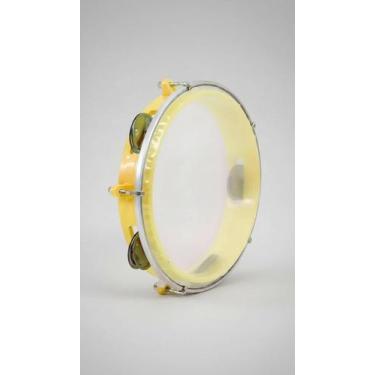 Imagem de Pandeiro Infantil 8" Pele Cristal Platinelas Inox Amarelo - Congratula