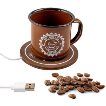 Imagem de Jogo 2 em 1 Aquecedor Xicara Base USB Caneca Agata Prana