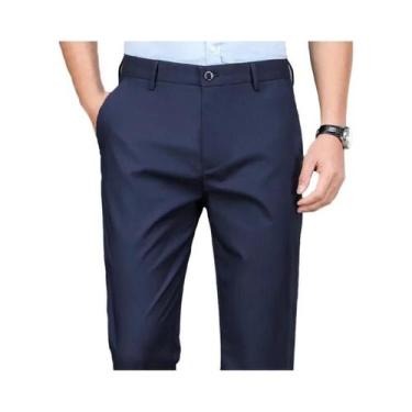 Imagem de Calças Casuais Masculinas Pretas E Azul Marinho, Rápido Secagem E Esti