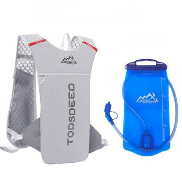 Imagem de Mochila de Hidratação Corrida Esportes c Refil Água 5L Cor:Cinza - Pis