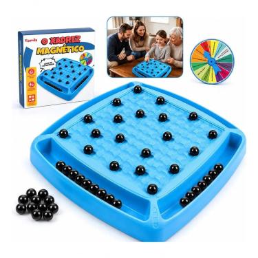 Imagem de Jogo de Tabuleiro Infantil Jogo de Xadrez Magnético - Batalha Magnética Lógica e Estratégia com 20 Esferas