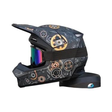 Imagem de Capacete De Motocicleta Off-Road Para Jovens Aprovado Pelo DOT Com Ócu