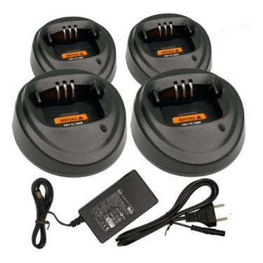 Imagem de Kit 4 Carregador Base + Fonte P/motorola Ep450 Ep450s Dep450 - Genéric