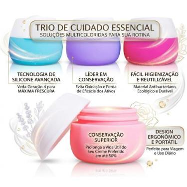 Imagem de Kit com 4 mini pote de silicone para viagem antivazamento - NoBrand