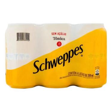 Imagem de Pack Água Tônica Zero Açúcar Schweppes Lata 6 Unidades 350ml