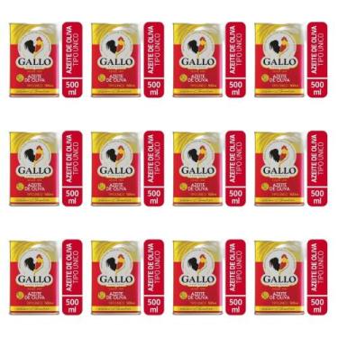 Imagem de Kit 12 Azeite Oliva Tipo Unico Lata Gallo 500ml