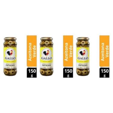 Imagem de Kit 03 Azeitona Verde Fatiada Gallo 150g