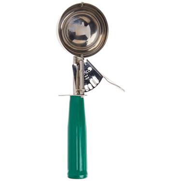 Imagem de Winco Escorredor de sorvete ICD-12 nº 12 com alça de plástico, sorvete, tamanho 12, capacidade de 9,5 ml, verde, aço inoxidável