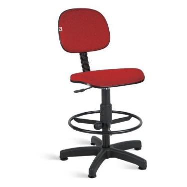 Imagem de Cadeira Caixa Secretária Tecido Vermelho - Ideaflex