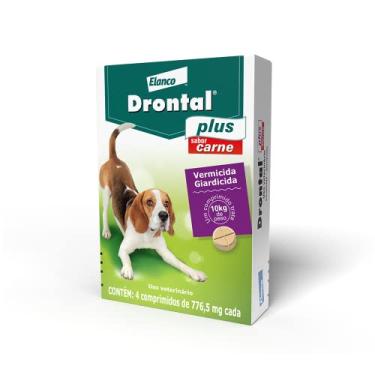 Imagem de Bayer Vermífugo Drontal Plus Sabor Carne Para Cães De Até 10Kg - 4 Comprimidos