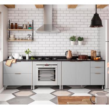 Imagem de Cozinha Compacta Bartira Rubi com 2 Portas, 5 Gavetas e 1 Prateleira - 280,3cm de largura