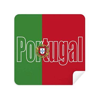 Imagem de Pano de limpeza de óculos com nome da bandeira de Portugal Tecido de camurça 2 peças
