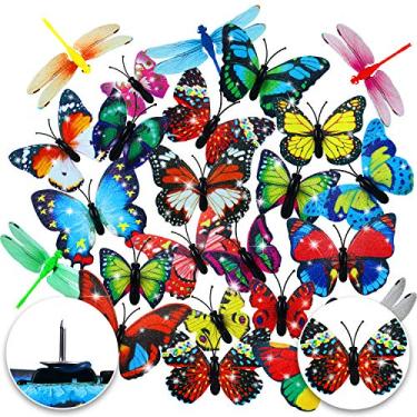 Imagem de 48 peças de broches de borboleta, borboleta, borboleta, borboleta, borboleta, pinos de mapa de fotos para fotos, quadro de parede, quadro de avisos, decoração de parede, padrão aleatório