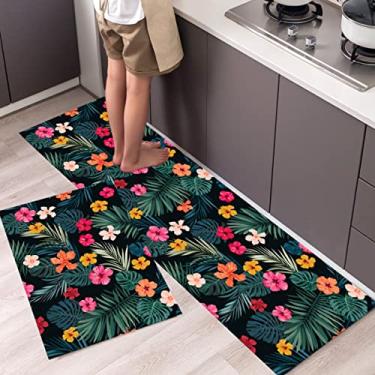 Imagem de Conjunto de tapetes de cozinha, conjunto de 2 tapetes de cozinha macios acolchoados à prova d'água tapetes de borracha antiderrapante à prova de óleo, tapete de banheiro, tapete de área para corredor, 40 x 119 cm + 40 x 119 cm
